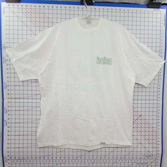 Vintage Napa Valley Uni Tee by Crazy Shirts 90s White Graphic Single Stitch‎ - Picture 5 of 13